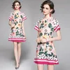 Boutique meisje floral jurk hot nieuwe zomerjurk high-end mode dame jurk feest afgedrukt jurken runway jurken