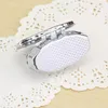 100PCS Lace Pill Box Silver Blank Rhombus Metal Pill Container Oval Storage Box 2 Compartments