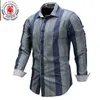 Fredd Marshall Marque Large Rayures verticales Chemise Hommes Casual 100% coton Camisa masculina Col rabattu Hommes Chemise FM077 210527