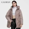 GASMAN Collezione di piumini invernali Fashion Solid Colletto rialzato Cappotto da donna Elegance oversize Giacche da donna con cappuccio 8198 211018