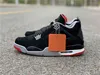 2022 Off Released Authentic 4 Bred Fire Red Union Guava Ice Noir Sail White Kaws 4s Men Athletic Shoes Sports Sneakers with Box