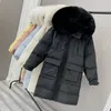Winter White Duck Down Jacket Women Casual Solid Long Hooded Coat Fashion Thick Warm Fur Collar 210520
