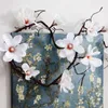 185 cm Magnolia artificial Flor falsa de seda Orquídea de alta calidad Ramas de árbol de pared Rattan s Vine Decoración de boda 211023