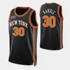 New York Knicks039s Erkekler Kemba Walker RJ Barrett Derrick Rose Julius Randle 75. Yıldönümü Siyah Jersey3464145