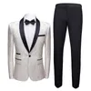 Mäns kostymer blazers vinröd bröllopsklänning 4 färg sjal krage prom set anpassad smal brudgum tuxedo 2 bit casual kläder288f