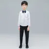 Chemises blanches de printemps pour garçons d'école adolescents col rabattu hauts angleterre style enfant en bas âge bébé vêtements à manches longues 2-16 ans 210622