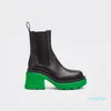 Ontwerper Hoge Hak Chelsea Knight Boots Winter Trend Damesmode Laarzen 2021 Nieuwe Platform Ronde Hoofd Verhogen Mouw Dames 22