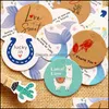 Greeting Cards Event & Party Supplies Festive Home Garden 50Pcs Paper Gift Tags Mermaid Alpaca Llama Horseshoe Thank You Kraft Hang Wedding