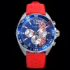 Herr kvarts Chronograph klocka batteri Gummi armband temperament trend mode VK multifunktion sport 500 mans klockor 43mm