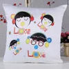 Home Textiles Squre Shape Sublimation White Pillow Case Decorative Printable Heat Press Cushion Cover 578 V2