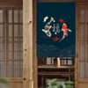 Rideau de porte chinois Koi suspendu, pour cuisine, chambre à coucher, entrée, Noren Fengshui, pour décoration de porte de maison, draperies d'écran