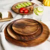 Runde Obstschalen aus Holz, rund, ohne Farbe, für Trockenfrüchte, Kuchen, Snackteller, Heimrestaurant, Serviertablett, Geschirr für die Küche