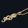 Pendant Necklaces + Cubic Zirconia Paved Iced Out Bling Snake Animal Pendants Necklace For Men Hip Hop Rapper Jewelry Gold Silver C