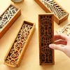 Party Favor 4 Styles Hollow Wooden Storage Box for Makeup Organizer Pencil Case Jewelry Drawer Pen Holder Stationery School Gift Boxes