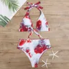 Tie Dye Swimsuit Bikini Bandage Push Up Set Super Cintura Swim Sexy Sexy Mulheres Swimwear Natação Natação Banheira 210520