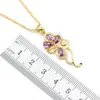 Conjuntos de joyería de Color dorado de circonia púrpura para mujer, pendientes, collar, anillos colgantes, caja de regalo, negro, blanco, azul, colores H1022