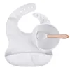 Food-Grade Siliconen Kom Waterdicht Lichtgewicht eenvoudig te reinigen Kind Voeding Servies Set Baby Bib Bowls Spoon Sucker XG0044