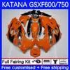 OEM Code для Suzuki Katana GSXF 600 750 CC GSXF75050 2003 2004 2005 2006 2007 18No.72 GSX750F GSX600F Темно-оранжевый 03-07 GSXF-600 600CC 750CC GSXF600 03 04 05 06 07 Обтекивание