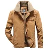 男性のジャケットは暖かいコーデュロイとコートの毛皮の襟の冬の壁の壁の外側の熱風綿のジャケットのための男性4xl 5xl 6xl