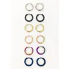 Rostfritt stål 2,5 mm bredd tjocklek Hoop Earring Girl's Boy's Bling Smooth Circle Punk Rock Round Loop örhängen för kvinnor Lady Ear Click Colorful Jewelry