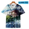 Personnalisé Baseball Jersey Hommes Boutons Homme T-shirts Impression 3D Chemise Streetwear T-shirts Chemises Hip Hop Vêtements Avant et Arrière Imprimer 081