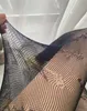 Sexy Net Collants Bonneterie Chaussettes Pour Femmes Bonne Qualité Grand Élastique Noir Maille Serré Doux Respirant Lettre Imprimé Collants Serrés Discothèque