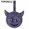 TopGrillz personalidade gelado fora cúbico zircão plated demônio cão macaco coração sorriso pingente colar hip hop jóias para presentes 210323