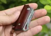 Factory Price Small Damascus Pocket Folding Knife VG10 Damascuss Steel Blade Rosewood + Stainless Steels Sheet Handle EDC Gift Knives