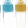90ML Safe Newborn Baby Feeding Bottle Toddler Silicone Squeeze Feeding Spoon Milk Bottles Training Feeder Food Supplement Tools 20220225 H1