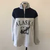 Kvinnor Sweatshirts Vintage Streetwear Alaska Letter Printed Hoodies Kvinnor Lös Sweatshirt Plus Fleece Håll varma 210813