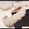 Mode mariage cheveux accessoires perle bandeau pour mariée blanc cristal bandes de cheveux bijoux cheveux accessoires 6Tobq Gjncw