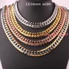 Topkwaliteit 7-40 "Customed Size Heavy 316L roestvrij staal zilver / goud / rose goud kleur stoep Cubaanse ketting heren kettingbracelet kettingen