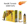 Fumot 100％本物の使い捨て可能なeタバコRandm Tornado 6000 Puffsのバペペンのプレフィルド12mlポッドデバイス