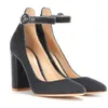 Sexy Women Mary Janes Velvet Round Toe Pumps Ladies Chunky High Heels Ankle Strap Buckle Party Dress Shoe Euro 42 Shoes