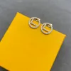 Gold Hoop Earrings Designers Diamond Stud Earrings F Earring For Lady Women Party Wedding Lovers Gift Jewelry 925 Silver Hoops New 22021205