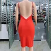 FANIECES Summer Spaghetti Sexy Club Dress Women Backless Lace Bodycon Party Vestido Draped Mini Wrap Robe Femme 210520