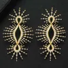 Godki merk beroemde luxe vuurwerk charme oorbel voor vrouwen bruiloft volledige micro cz cubic zirkoon Dubai Indian Earrings Bohemen