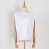 Ladies Casual Sleeveless Tops Summer Solid Cotton T Shirt White Black Tank Top Women Loose Vest 210519