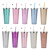 24oz Travel Tumbler Reusable Smoothie Plastic Iced Mug Double-walledCoffee Juice Tea Cold Drink Cup With Lid Sea Sending T9I001201