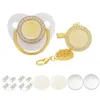 Sets Baby Fopspeen en Clips Custom Personalized Lege Golden Bling Silicone Infant Tipple Sublimation Dummy Born Fopspenen #