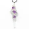 Pendant Necklaces Necklace Natural Stone White Crystal Raw Pillar Resin Winding For Women Party Banquet Jewelry Gifts