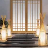 Lampe en bambou japonaise sol Tatami chinois Zen salon de thé lumières nordique salon chambre étude lampes de pêche verticales