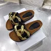 Gouden ketting sandalen platform dia's vrouwen zomer slippers platte dikke zool open teen casual slipper comfort echte lederen strand schoenen muilezels