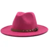 Широкие Breim Hats Женщины мужские шерстяные войлочные кисточки Jazz Fedora Panama Style Cowboy Trilby Party формальное платье шляпа Большой размер желтый белый A9