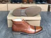 Mens Designer Chaussures Habillées À Lacets Martin Cheville Botte Bottes D'affaires Formelles À La Main En Cuir Véritable Chaussure De Fête De Mariage avec boîte 034