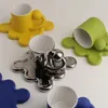 Kubki Nordic Ins Style Creative Ceramic Coffee Milk Water Cup Herbata Zestaw Z Tray Office Home Dish Spersonalizowany Kubek Nowość Prezenty