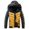 Homens Winter Parkas Grosso Quente Coleira De Pele De Capuz Casaco Casaco De Outono Marca Outwear Moda Casual À Prova D 'Água Parka 211214