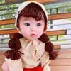 Cute Spring Summer Infant Baby Girl Princess Hat Hair Pigtail Braid Wig Cap 2 pcs set Crochet Children Kids Girls Hats and Caps 210713