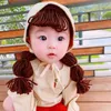 Cute Spring Summer Infant Baby Girl Princess Hat Hair Pigtail Braid Wig Cap 2 pcs set Crochet Children Kids Girls Hats and Caps 210713