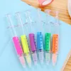 6 Colors Novelty Nurse Needle Syringe Shaped Highlighter Marker Pen Pens Stationery School Supplies k24